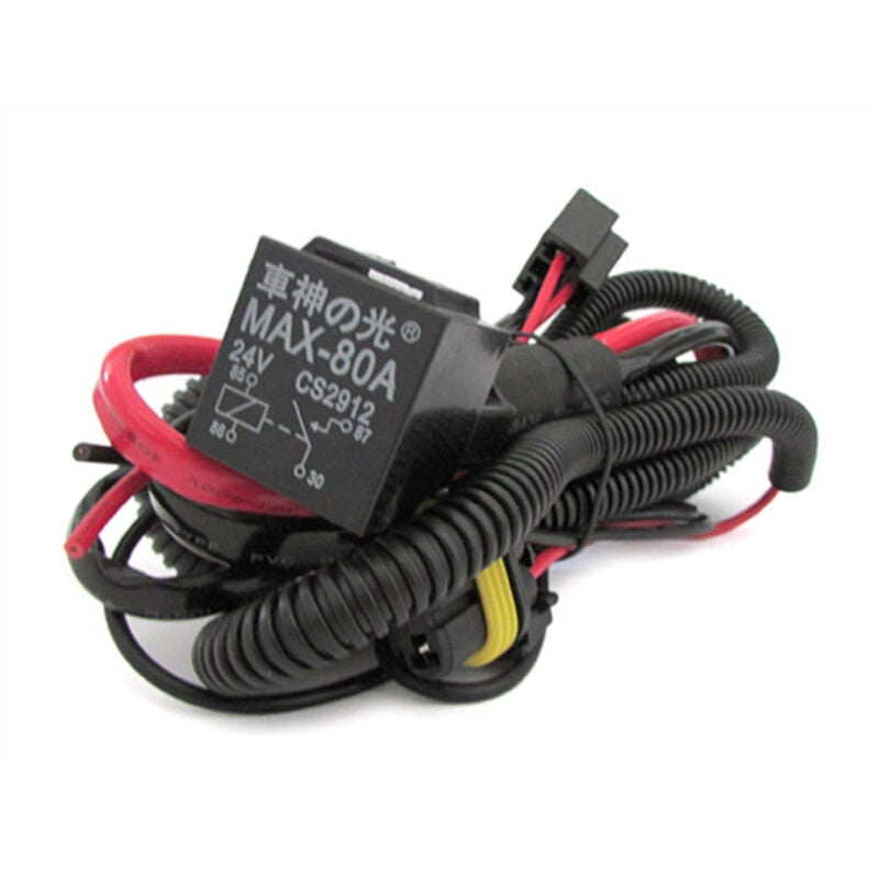 foto del prodotto carall - cablaggio rele relay 24v 80a stabilizzatore corrente per lampada xenon h7 h1 h3 h4 mono xenon del camion