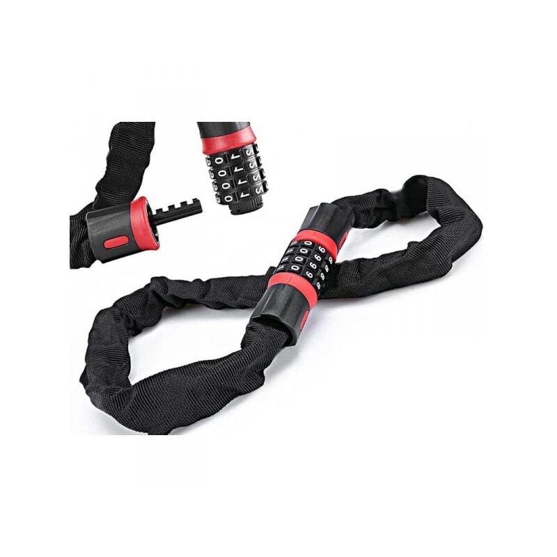 foto del prodotto carall catena con lucchetto a combinazione 4 cifre 100cm per moto scooter bicicletta monopattino