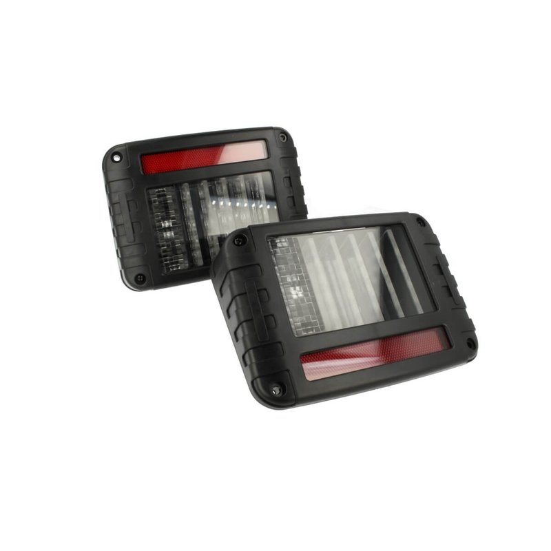 foto del prodotto carall coppia fanali led posteriore luci posizione stop frecce retromarcia per jeep wrangler jk 2007 2017