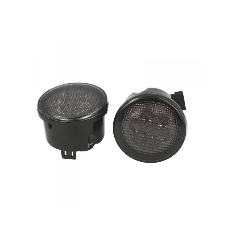 foto del prodotto carall coppia frecce led anteriori indicatore lente fume per jeep wrangler jk 2007 2017 arancione 12v 3w