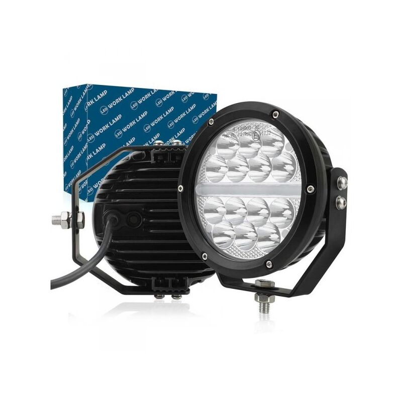 foto del prodotto carall faro led fuoristrada rotondo 6 70w 7000lm drl bianco 10w 12v 24v ip67 6000k omologato e mark