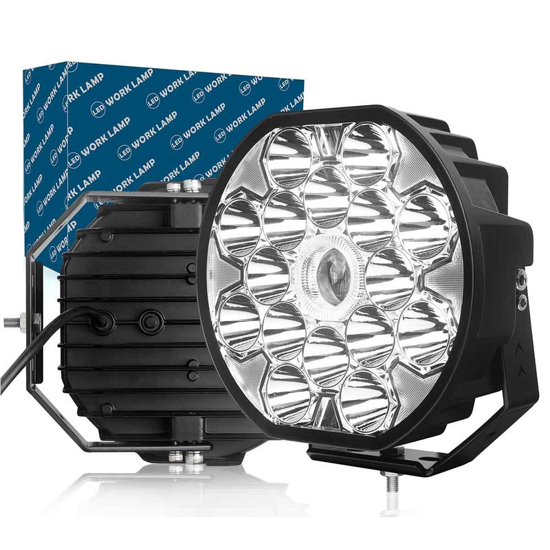 foto del prodotto carall faro led fuoristrada rotondo 8,5 160w 16000lm frecce arancione 10w 12v 24v ip67 6000k omologato e mark