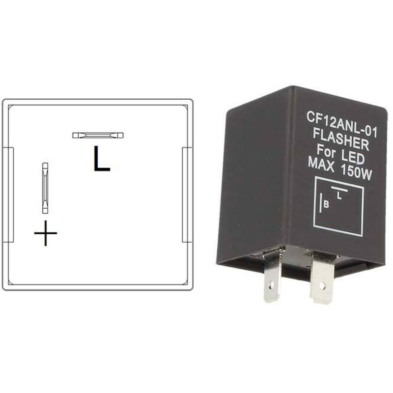 foto del prodotto carall - flasher led lampeggiatore rele relay 2 pin cf12 positivo sinistra 12v per frecce led auto americane