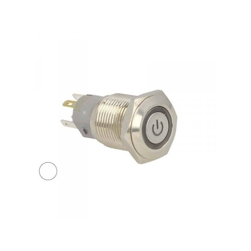 foto del prodotto carall interruttore pulsante bilanciere rotondo 5 pin metallo con spia led bianco freddo 12v auto barca foro 16mm