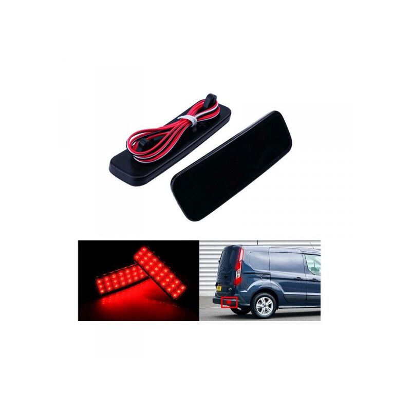 foto del prodotto carall kit 2 fanali posteriori a led nero fume per ford transit tourneo custom courier