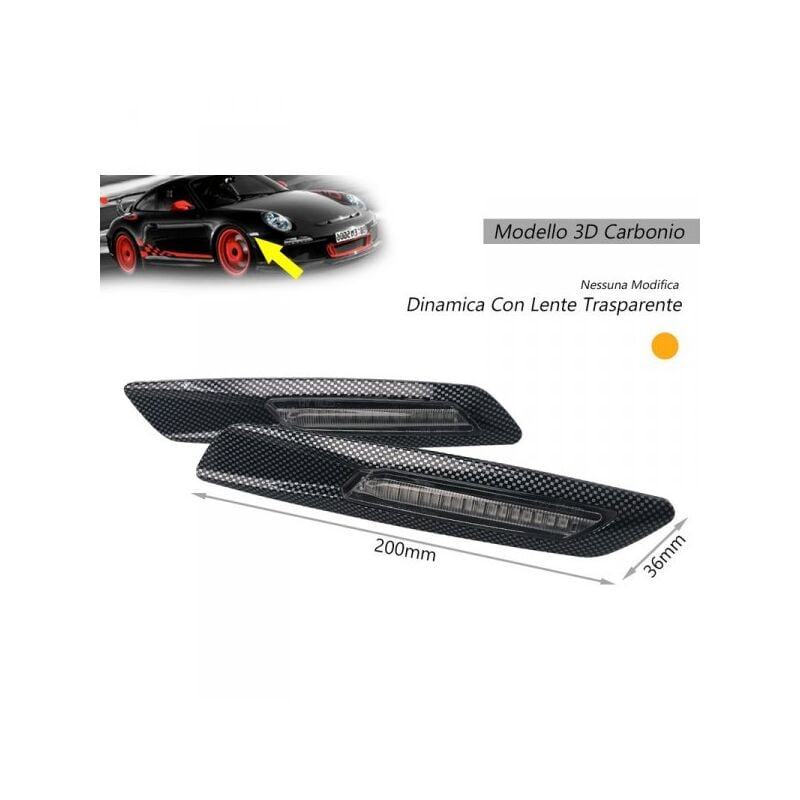 foto del prodotto carall kit freccia laterale a led side marker dinamica 3d carbonio lente trasparente bmw e81 e82 e87 e88 e90 e91 e92 e93 e60 e61 f10