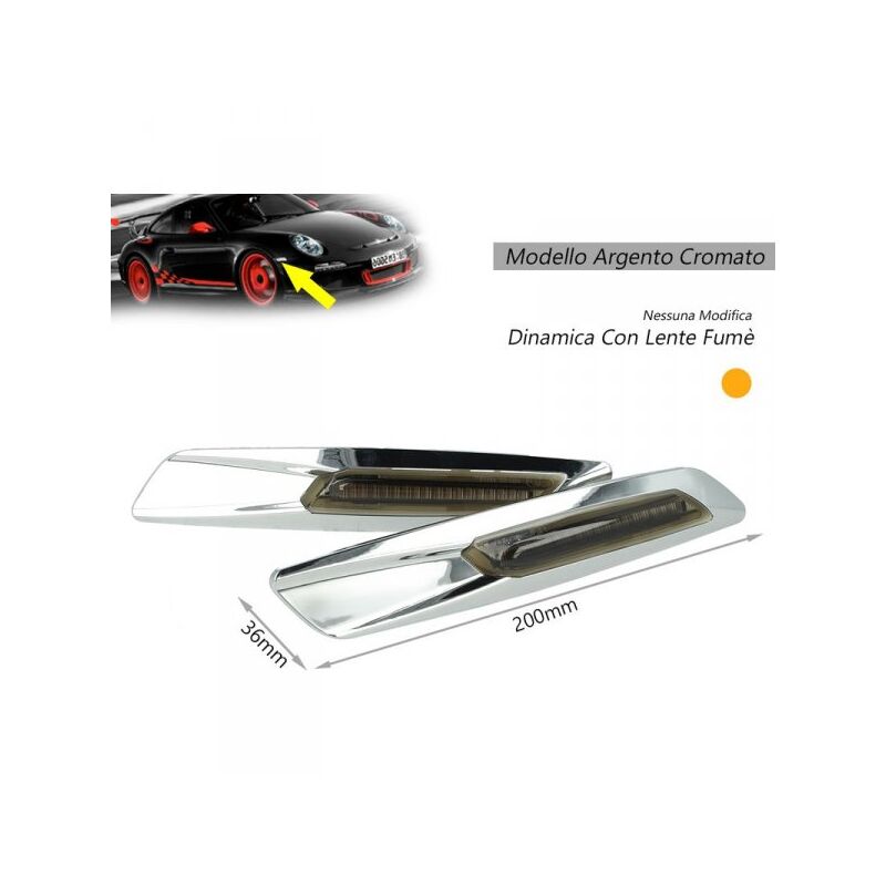 foto del prodotto carall kit freccia laterale a led side marker dinamica argento cromato lente grigio bmw e81 e82 e87 e88 e90 e91 e92 e93 e60 e61 f10