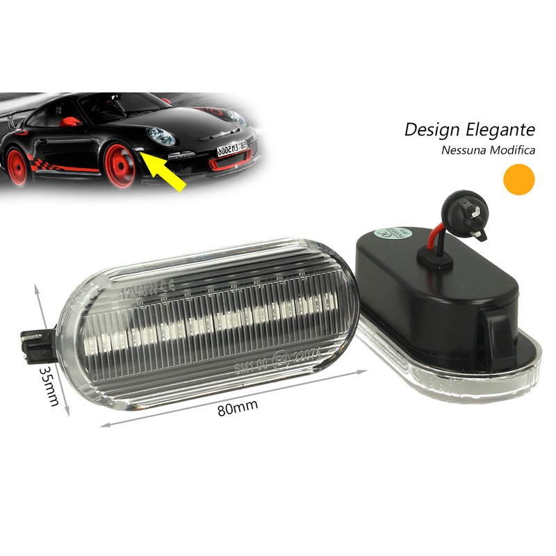 foto del prodotto carall kit freccia laterale a led side marker dinamica lente trasparente seat ibiza 6l cordoba toledo leon skoda octavia oem 14805294
