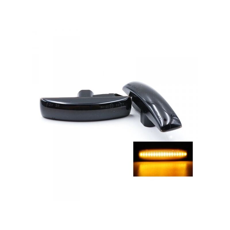 foto del prodotto carall - kit freccia laterale a led side marker lente nero fume luce arancione per land rover discovery 3 4 freelander 2 range rover sport