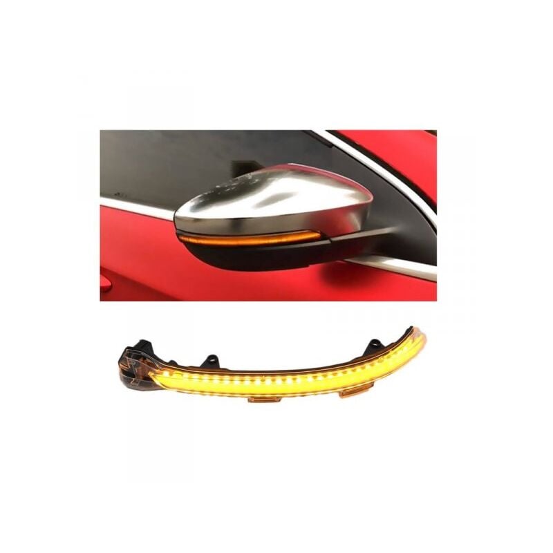foto del prodotto carall kit freccia specchietto retrovisore led vw golf 7 e golf sportsvan touran lente fume arancione dinamico sequenziale