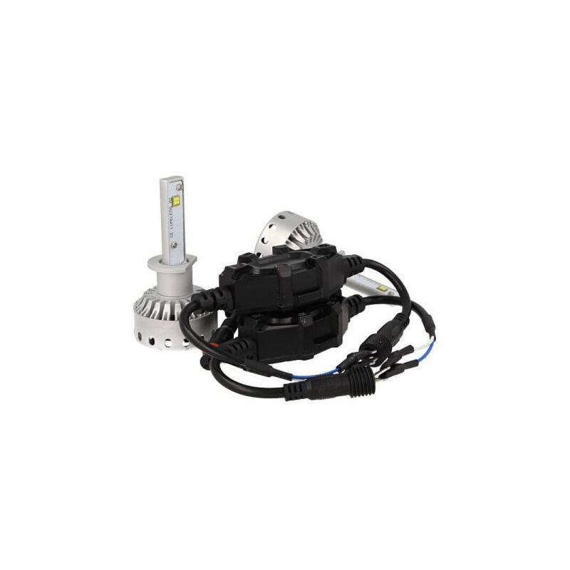 foto del prodotto carall kit full led canbus h1 40w 5000 lumens dissipazione con ventilatore 12v 24v 2 smd philips mz attacco smontabile fuoco regolabile