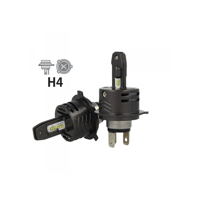 foto del prodotto carall kit full led canbus h4 30 30w 12v con 6 chip philips lumileds zes super compatto facile da installare auto moto scooter