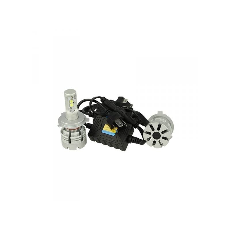 foto del prodotto carall kit full led canbus h4 40w 40w premium modello top specifico per camion 24v e auto lussuoso ultima generazione con cree xhp50