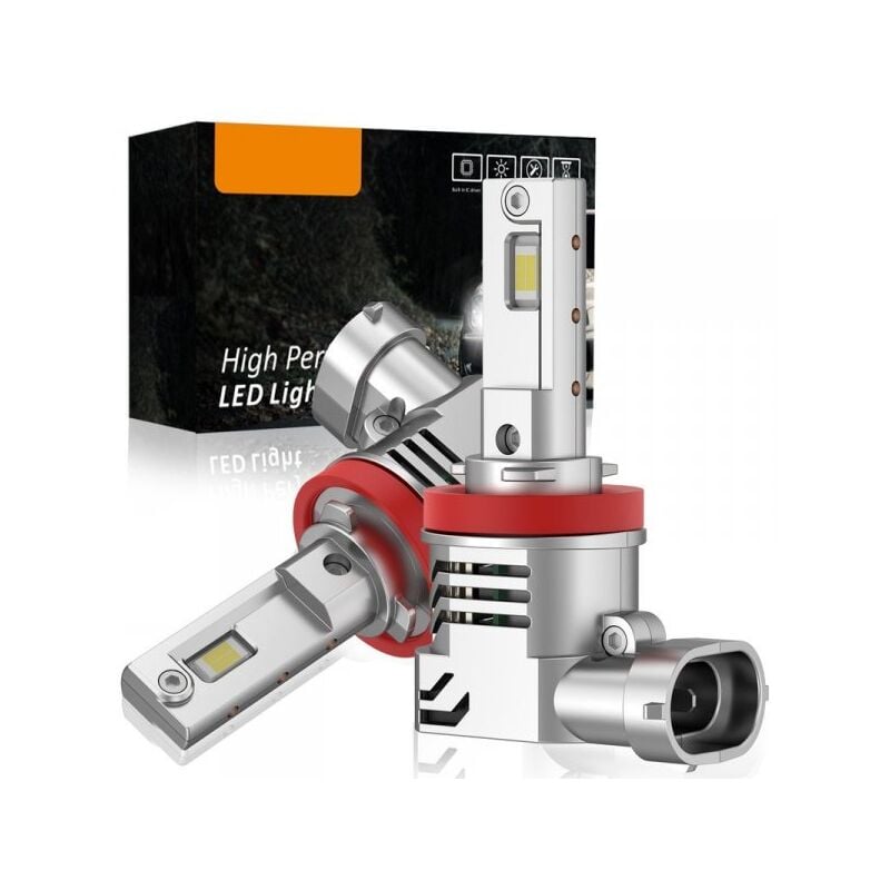 foto del prodotto carall kit full led compatto h8 h11 12v 45w 8000 lumen canbus all in one ip65 dissipazione a ventola