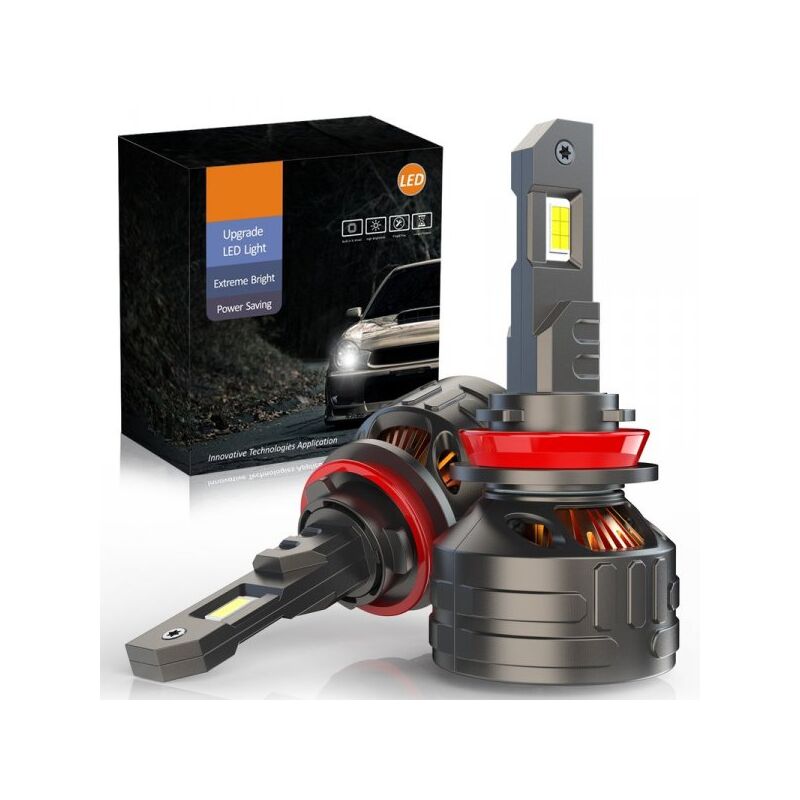 foto del prodotto carall kit full led premium h8 h11 80w 12v 24v 6000k 18000 lumen 100 canbus piu luminoso