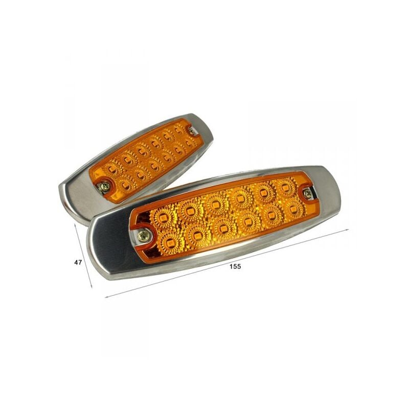 foto del prodotto carall - kit luci fanali arancione 24v 12v luci ingombro cortesia targa cupola cappa del camion bus barca furgone