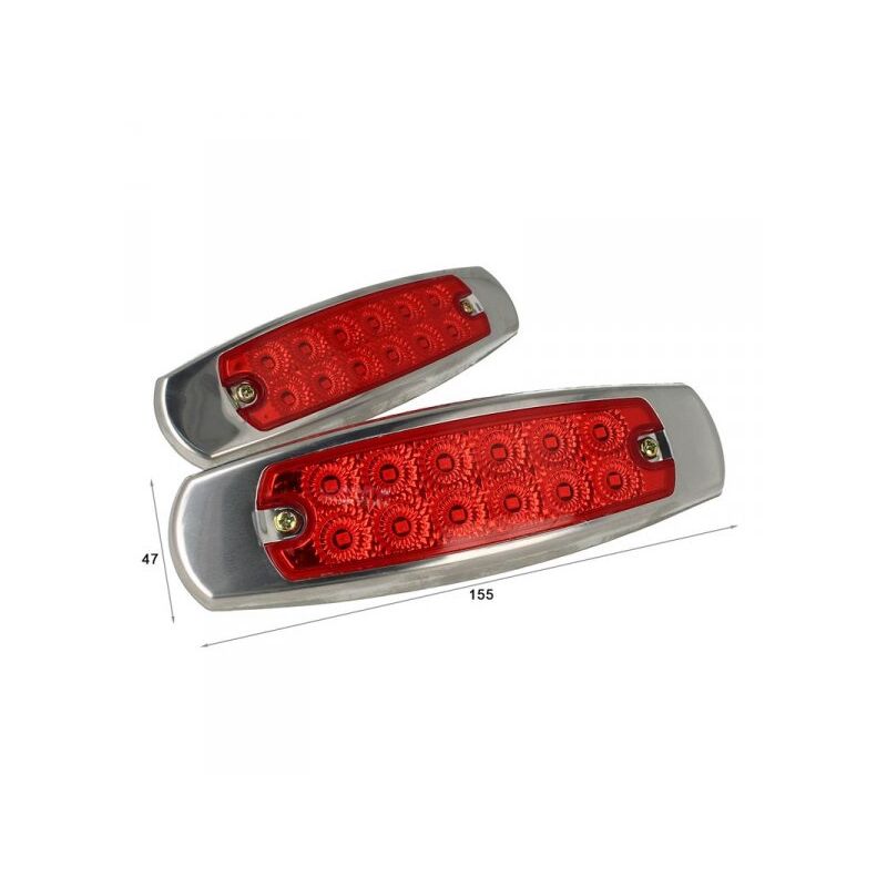 foto del prodotto carall kit luci fanali rosso 24v 12v luci ingombro cortesia targa cupola cappa del camion bus barca furgone