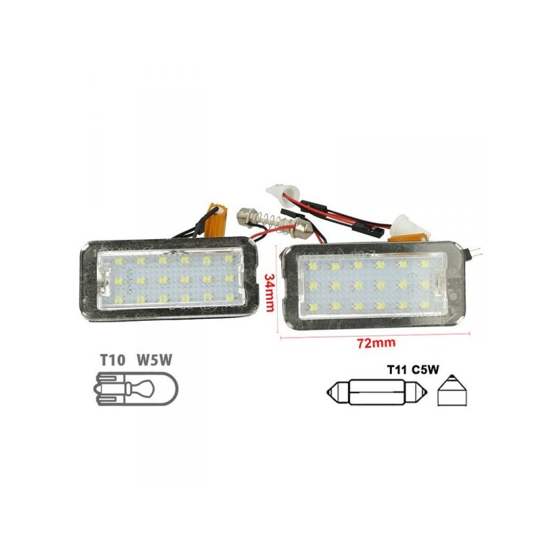 foto del prodotto carall kit luci targa led fiat 500 500c 51800482 bianco canbus no errore 12v resistenza inclusa