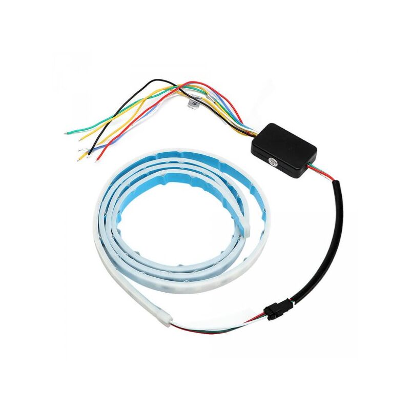 foto del prodotto carall kit tubo striscia led per baule cofano posteriore auto 120cm freccia dinamica arancione luci posizione stop posteriore rosso retromarcia rgb