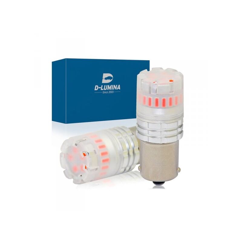 foto del prodotto carall lampada led 1156 ba15s p21w canbus rosso 12v no polarita ip67 illuminazione 360 gradi