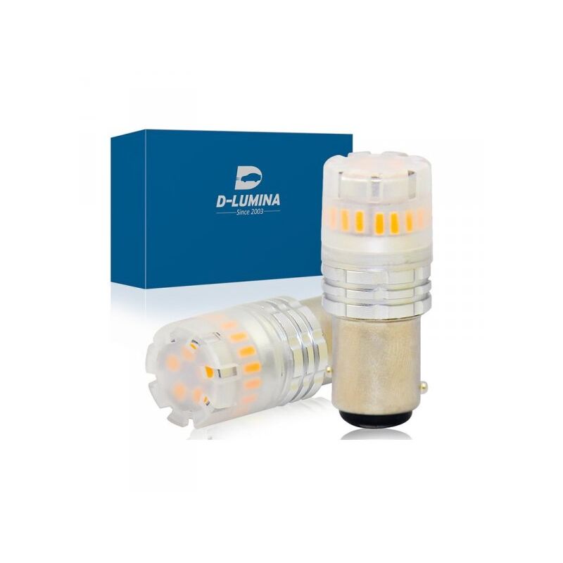 foto del prodotto carall lampada led 1157 bay15d p21 5w canbus arancione ambra 12v no errore ip67 illuminazione 360 gradi