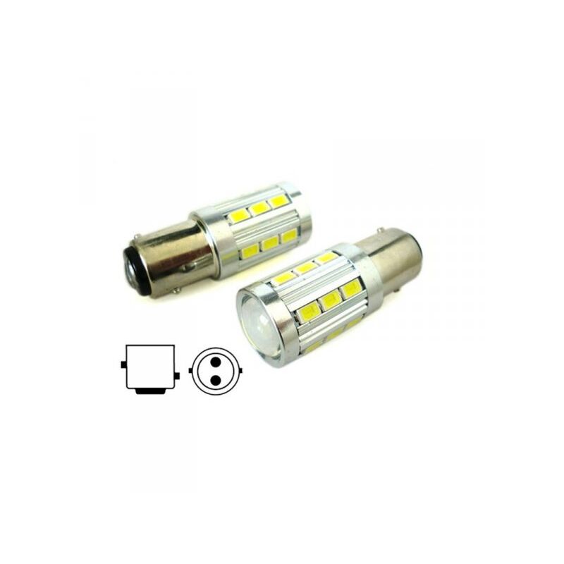 foto del prodotto carall lampada led bay15d 1157 p21 5w 12v 24v 21 smd 5730 colore rosso luci posizione stop auto camion super luminoso
