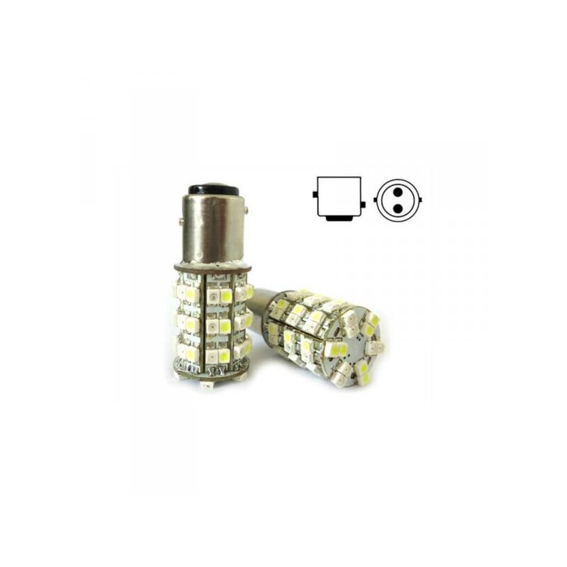 foto del prodotto carall lampada led bay15d 1157 p21 5w 60 smd bi color bianco arancione luce freccia