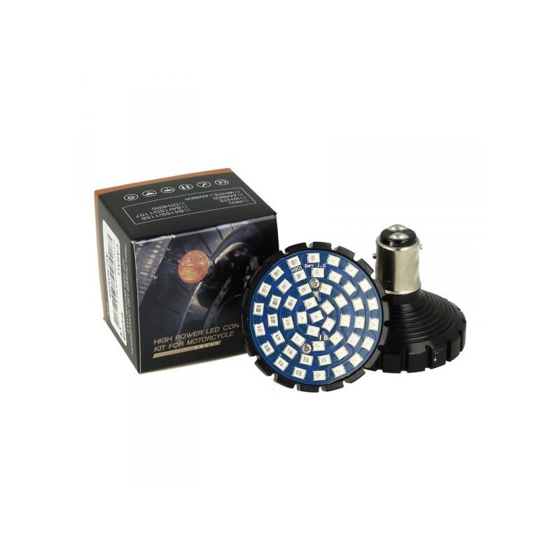 foto del prodotto carall lampada led bay15d 1157 rosso per moto harley davidson canbus no errore luce posizione e stop no polarita 48 smd 2835