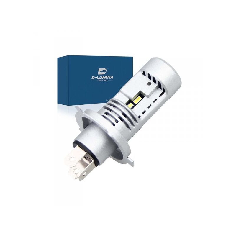 foto del prodotto carall lampada led h4 moto 12v 20w ip65 bianco 6000k 2000 2000lm 360 gradi canbus slim con ventola in testa