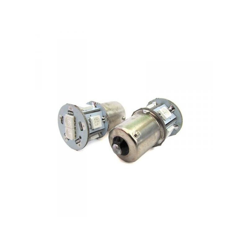 foto del prodotto carall lampada led r5w r10w ba15s 12v arancione giallo per luci frecce moto scooter piedi dritti 7 smd 5050