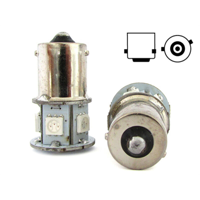 foto del prodotto carall - lampada led ry5w ry10w bau15s 12v arancione giallo per luci frecce moto scooter piedi storti 7 smd 5050