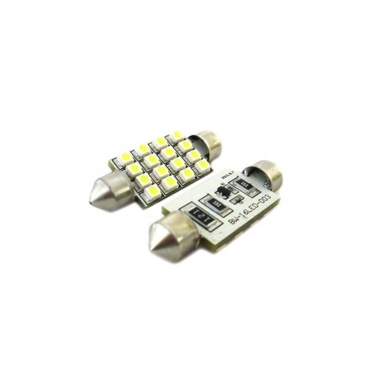 foto del prodotto carall lampada led siluro canbus no errore t11 c5w 43mm 16 smd luci targa abitacolo 12v bianco