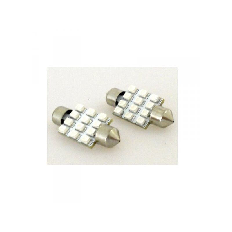 foto del prodotto carall lampada led siluro t11 c5w 37mm 12 smd colore blue 12v luci targa e lettura