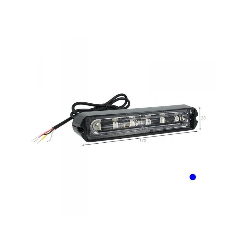foto del prodotto carall lampada luce lampeggiante led strobo blu 12v 24v 6w smd 3535 segnalazione emergenza per auto trattore ip65