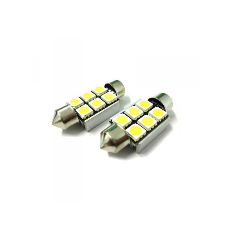 foto del prodotto carall lampadina led siluro canbus t11 c5w 36mm 6 smd 5050 12v luci targa con dissipatore