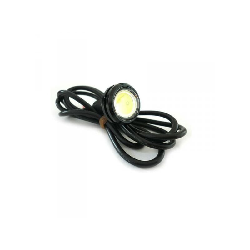 foto del prodotto carall power led a bottone modello slim 12v 2w bianco freddo ip67 eagle eye led luci diurne carcassa nera