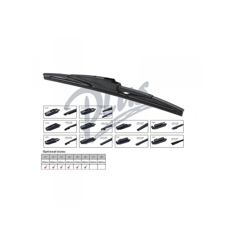 foto del prodotto carall spazzola tergicristallo posteriore auto 15 375mm 10 attacchi universale multi adattatori