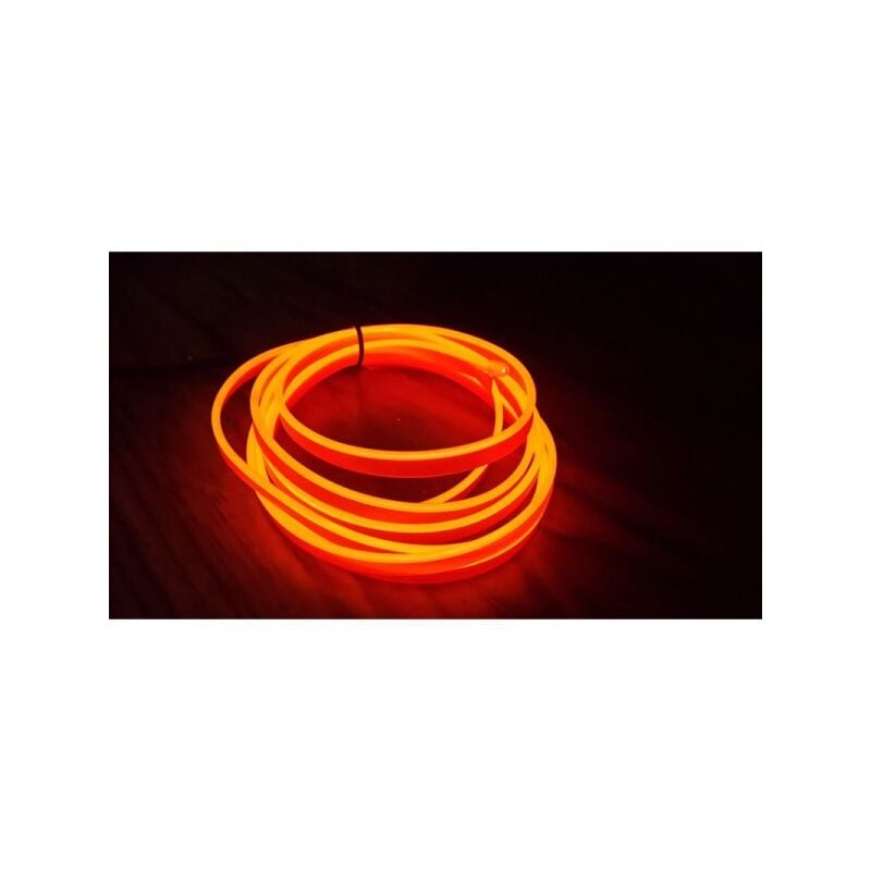 foto del prodotto carall stringa el striscia neon led arancione 5 metri flessibile tagliabile luce decorativa atmosfera per interno auto camion camper sfilata moda