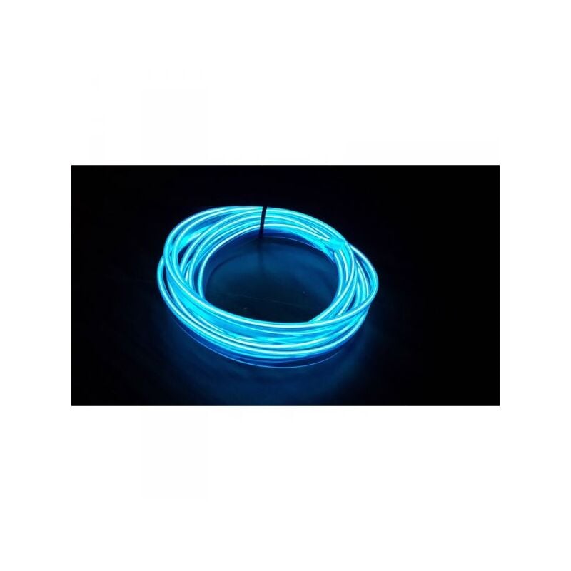 foto del prodotto carall - stringa el striscia neon led blue 5 metri flessibile tagliabile luce decorativa atmosfera per interno auto camion camper sfilata moda