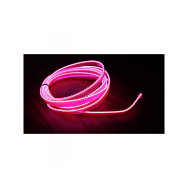 foto del prodotto carall stringa el striscia neon led rosa 5 metri flessibile tagliabile luce decorativa atmosfera per interno auto camion camper sfilata moda