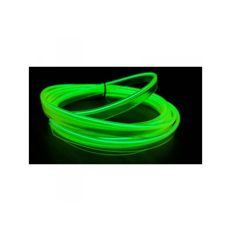 foto del prodotto carall stringa el striscia neon led verde 5 metri flessibile tagliabile luce decorativa atmosfera per interno auto camion camper sfilata moda