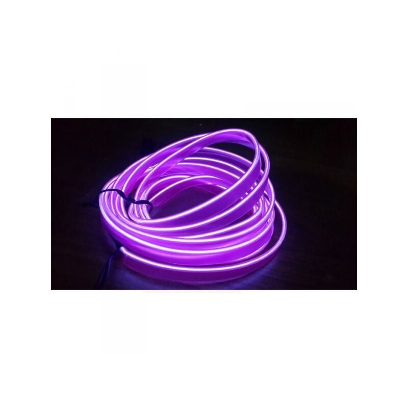 foto del prodotto carall stringa el striscia neon led viola 5 metri flessibile tagliabile luce decorativa atmosfera per interno auto camion camper sfilata moda