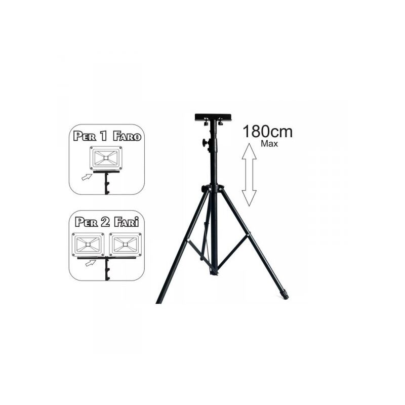 foto del prodotto carall tripiedi treppiede tripod portafari multiuso per faro proiettore uso cantiere officina 1 o 2 faretti max 180cm altezza