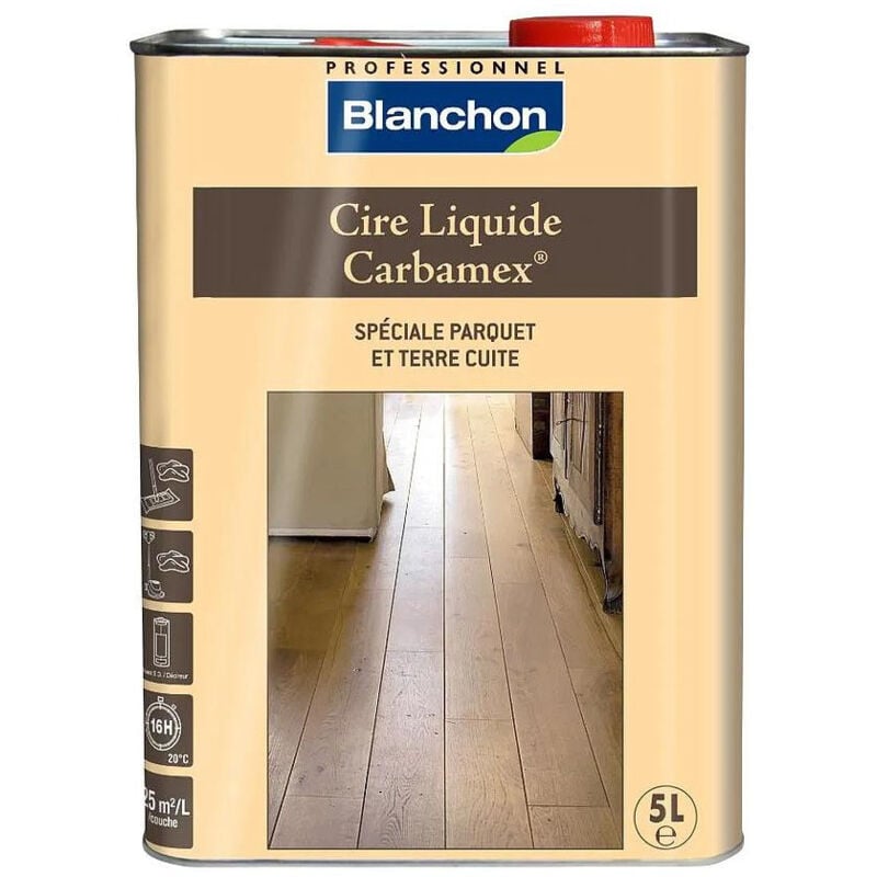 foto del prodotto carbamex cera liquida naturale 5l per pavimenti in parquet e cotto blanchon