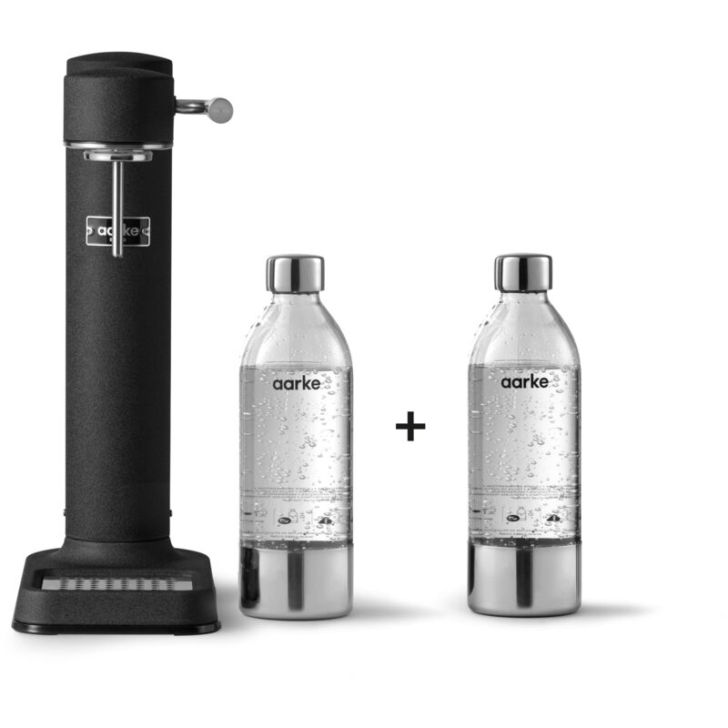 foto del prodotto carbonator 3, gasatore d acqua per trasformare l acqua in acqua frizzante, 2 x bottiglie 800ml , finitura nera opaca aarke