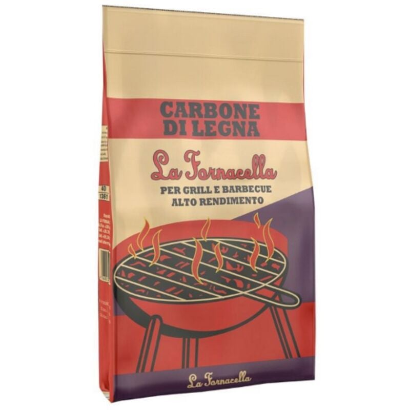 foto del prodotto carbone vegetale per grill kg 2,5 in sacco carbonella per barbecue picnic di qualita profiessonale