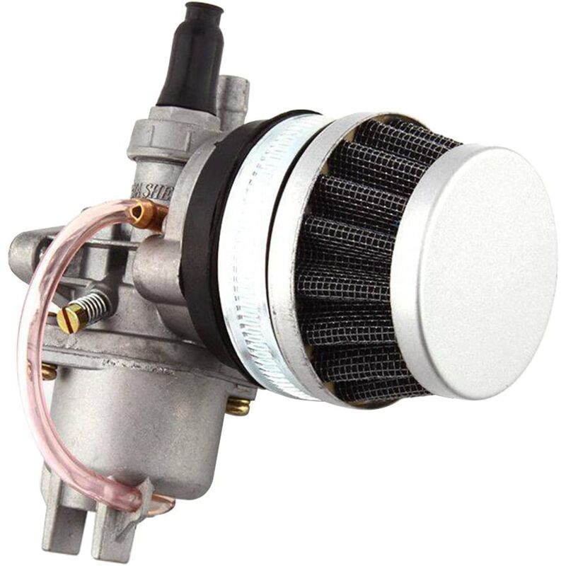 foto del prodotto carburatore, carburatore con filtro aria, filtro carburante sostitutivo per mini moto, moto da cross, atv, scooter con motore da 47 cc e 49 cc