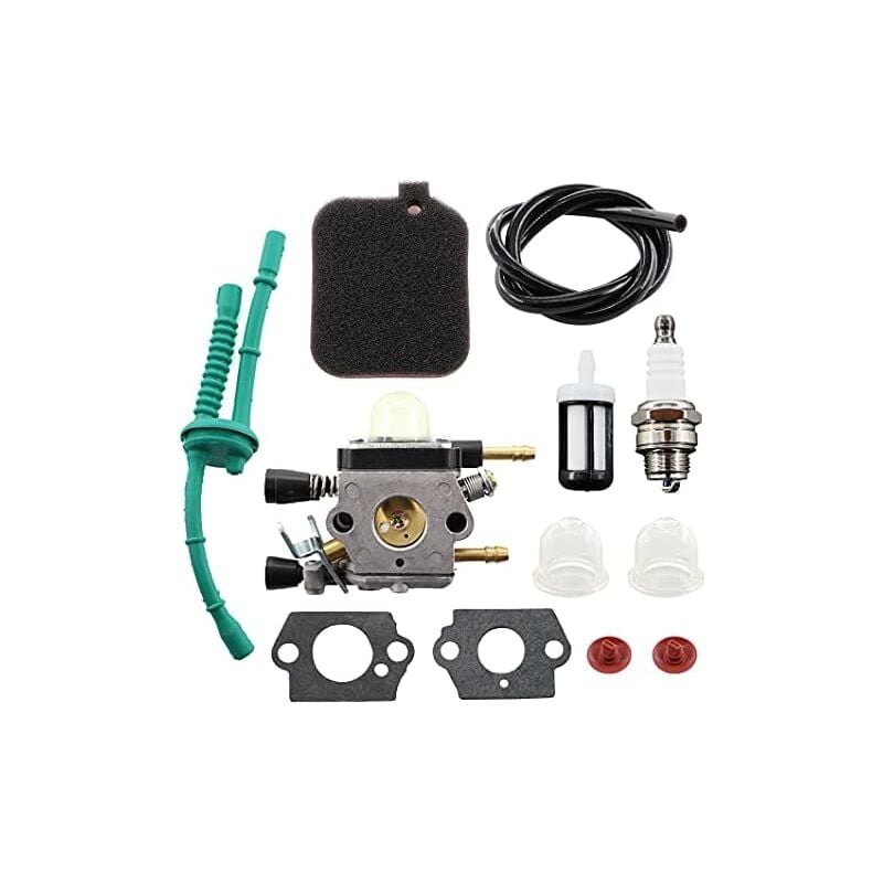 foto del prodotto carburatore con cavo filtro aria primer, filtro carburante per stihl bg45 bg46 bg55 bg65 bg85 br45c sh55 sh85, sostituisce la ventola zama c1q s68g