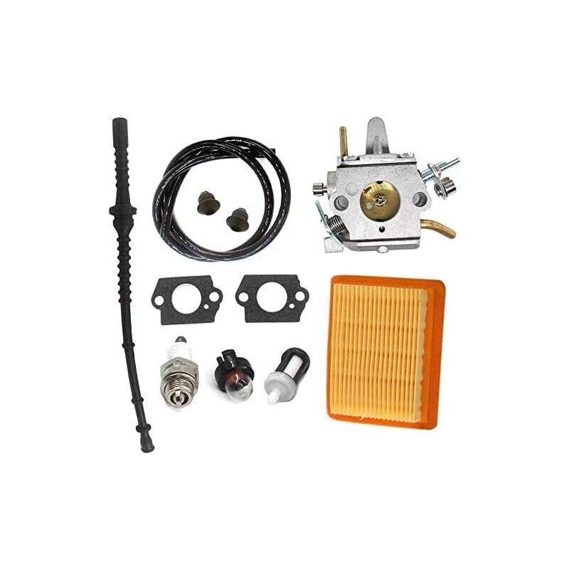 foto del prodotto carburatore con filtro aria e tubo carburante per decespugliatore stihl fs400 fs450 fs480 sp400 sp450. sostituisce zama c1q s34h, 4128 120 0651, 4134