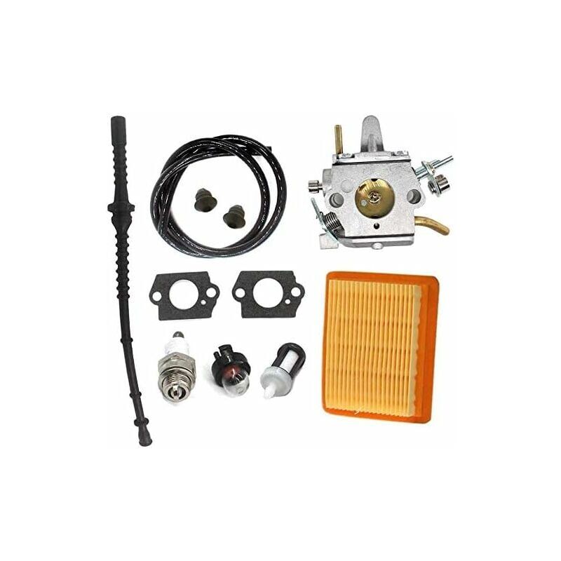foto del prodotto carburatore con filtro dell aria e tubo del carburante per stihl fs400 fs450 fs480 sp400 sp450 sostituisce zama c1q s34h, 4128 120 0651, 4134 141